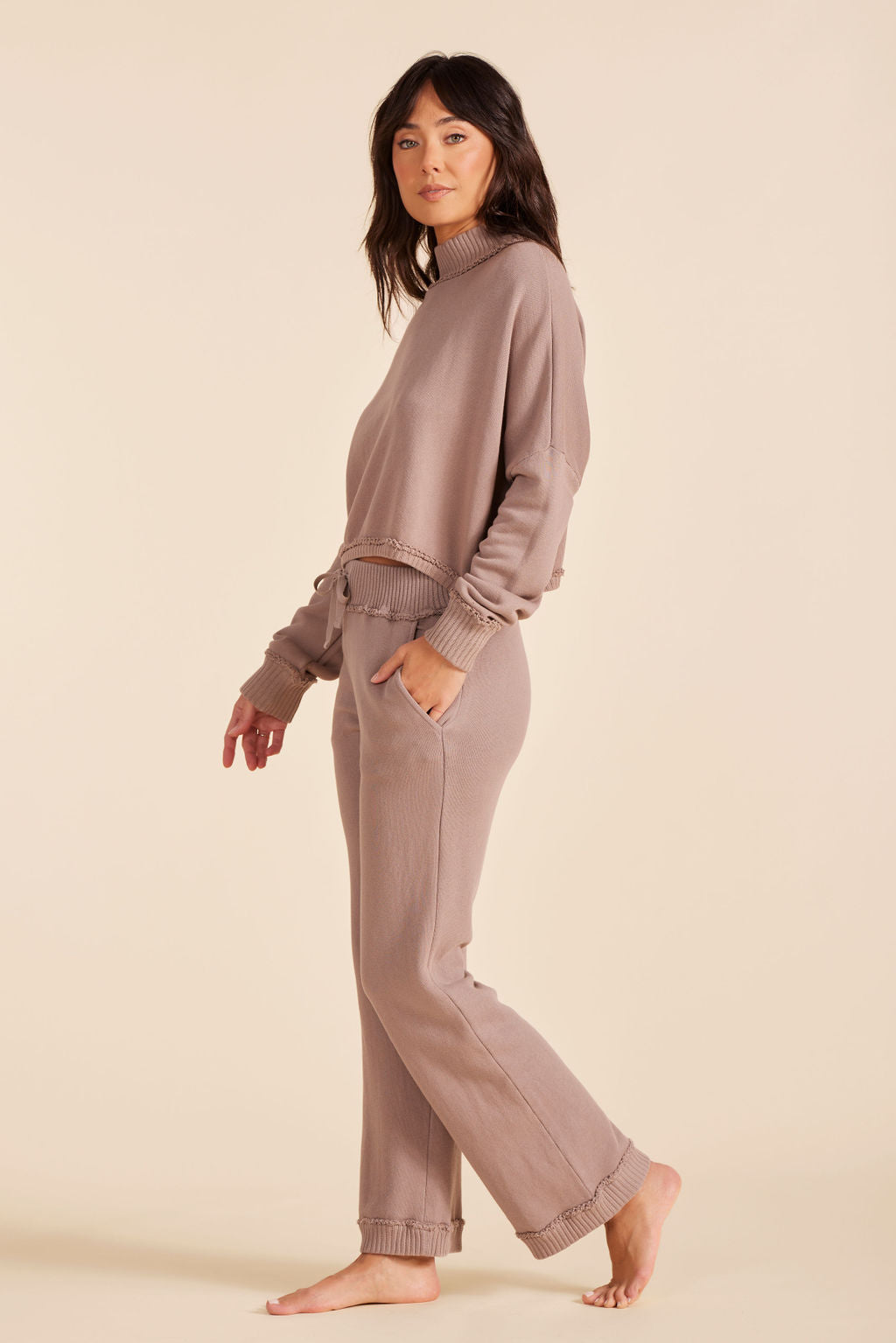 MIXED WIDE LEG CARGO PANT