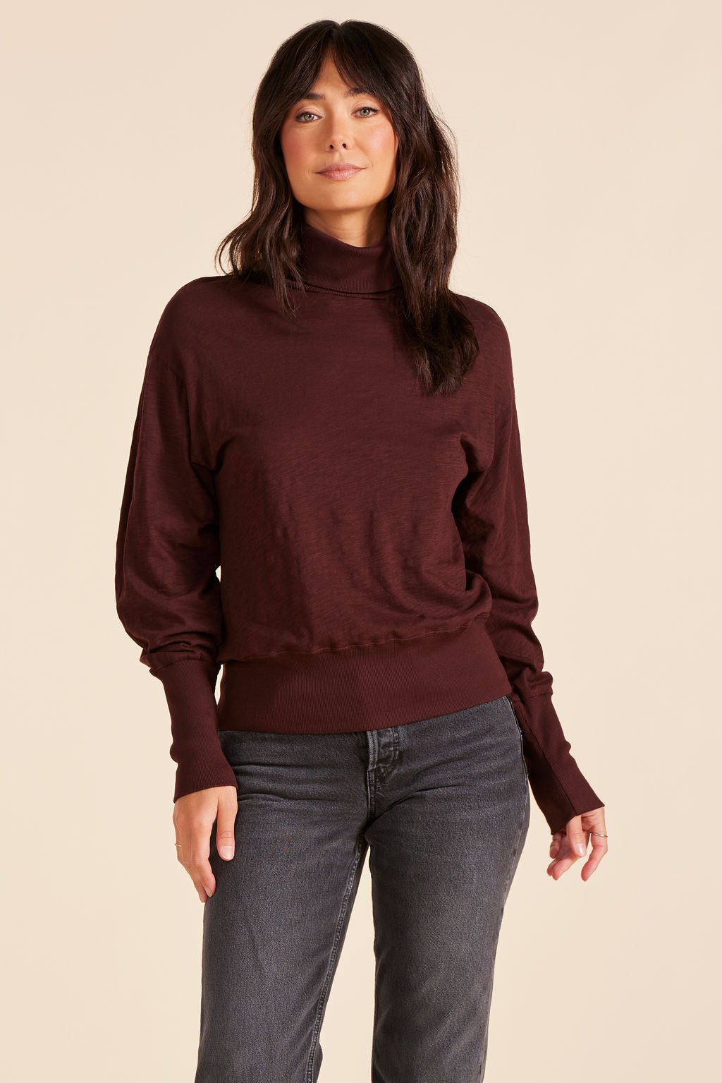 PUFF SLEEVE TURTLENECK