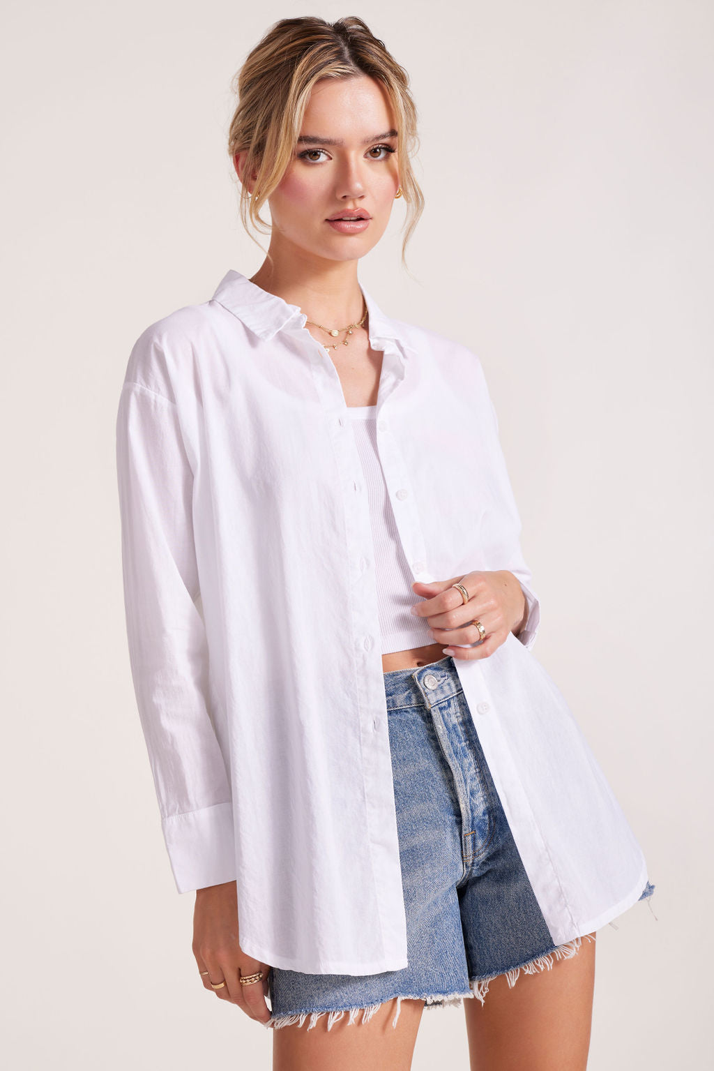 OVERSIZED BUTTON FRONT TUNIC