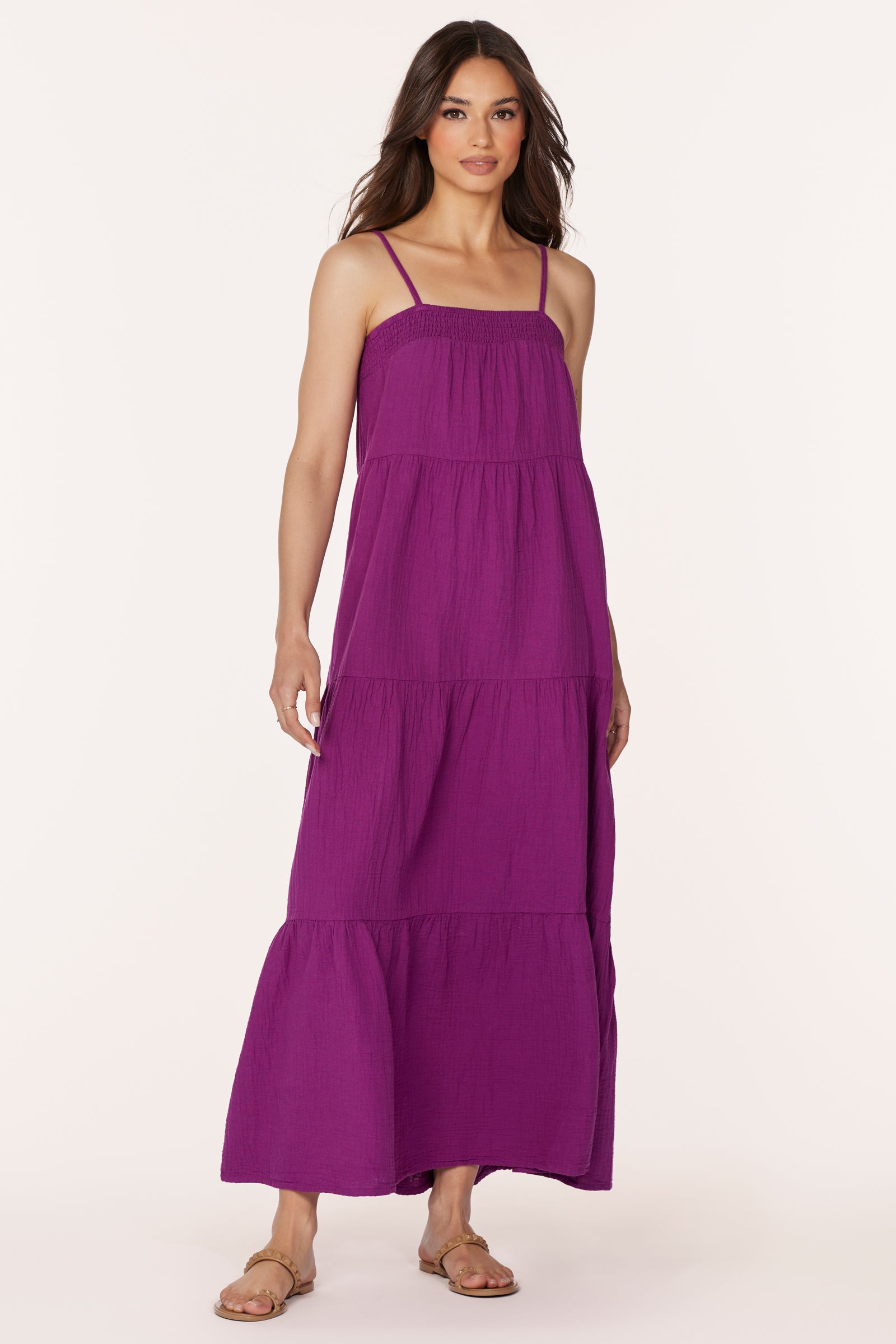 TIERED CAMI MAXI DRESS