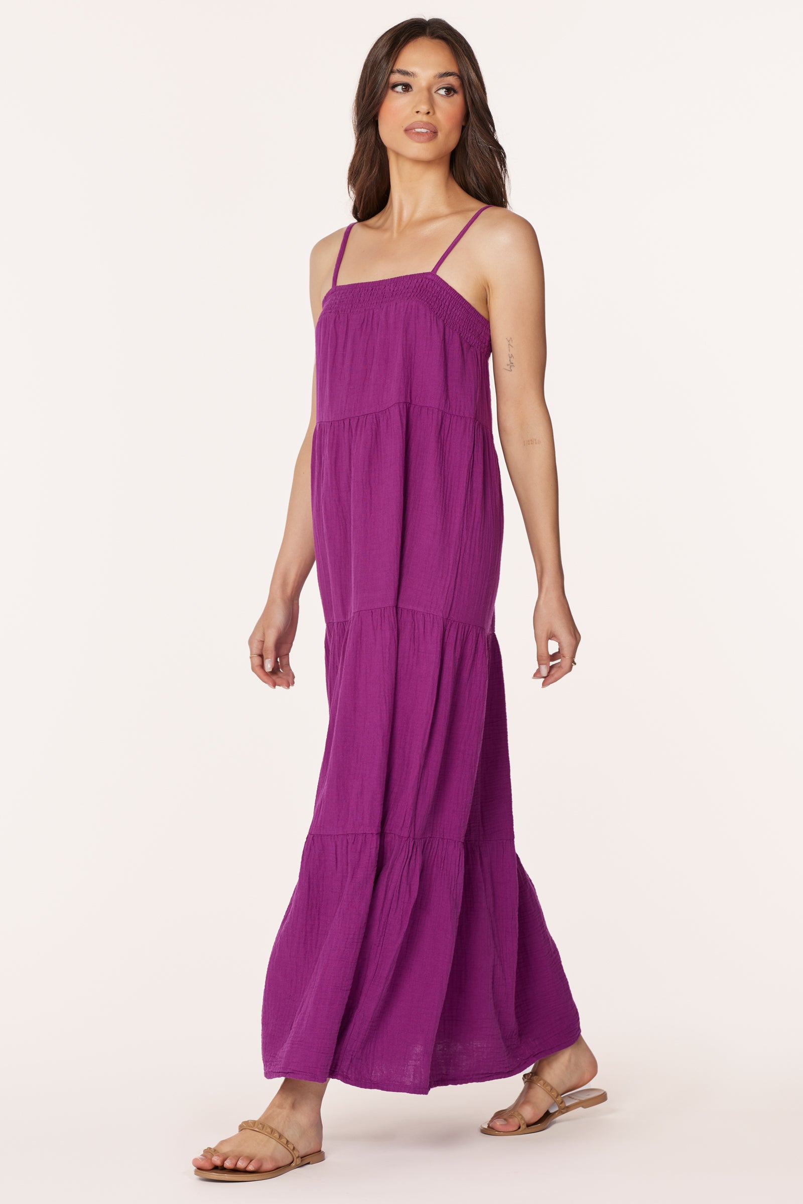 TIERED CAMI MAXI DRESS