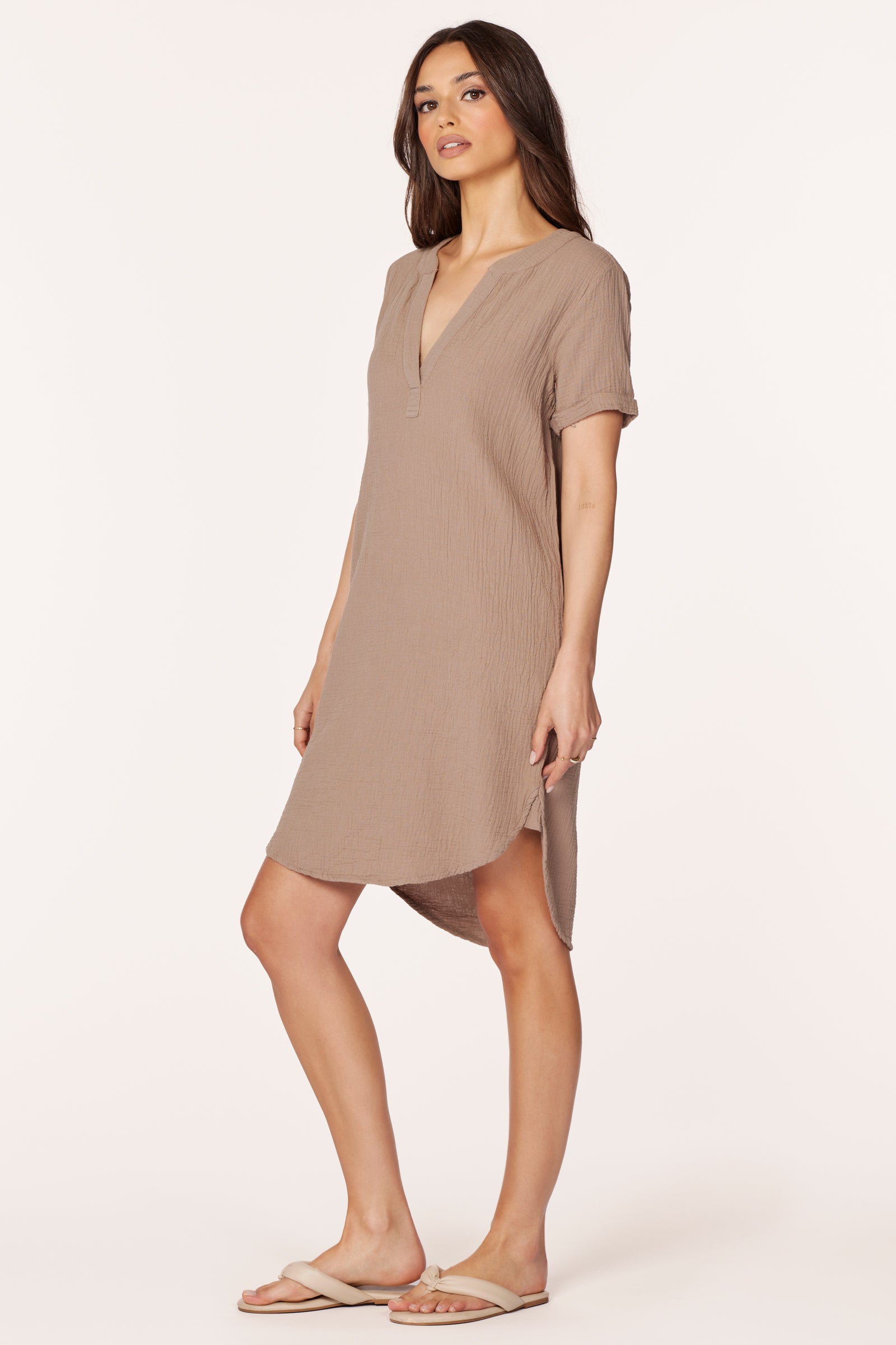 SPLIT NECK DRESS