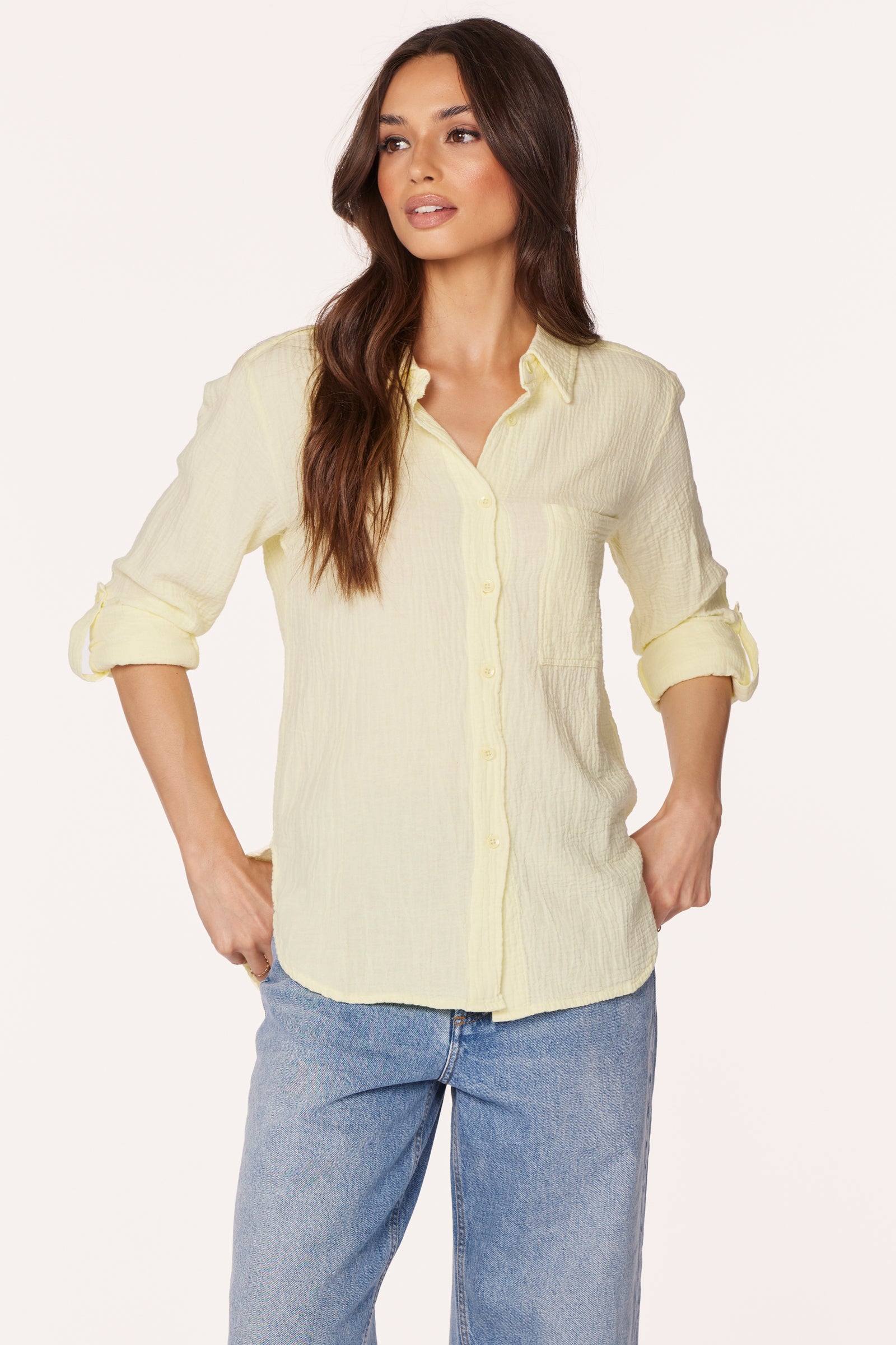 ROLL SLEEVE BUTTON FRONT SHIRT