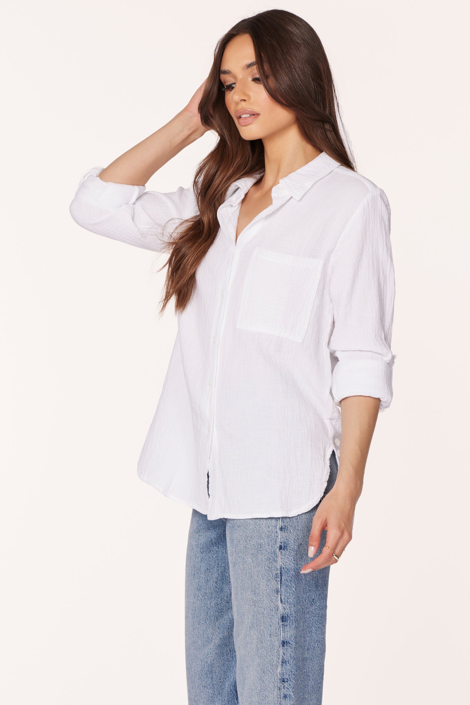 ROLL SLEEVE BUTTON FRONT SHIRT