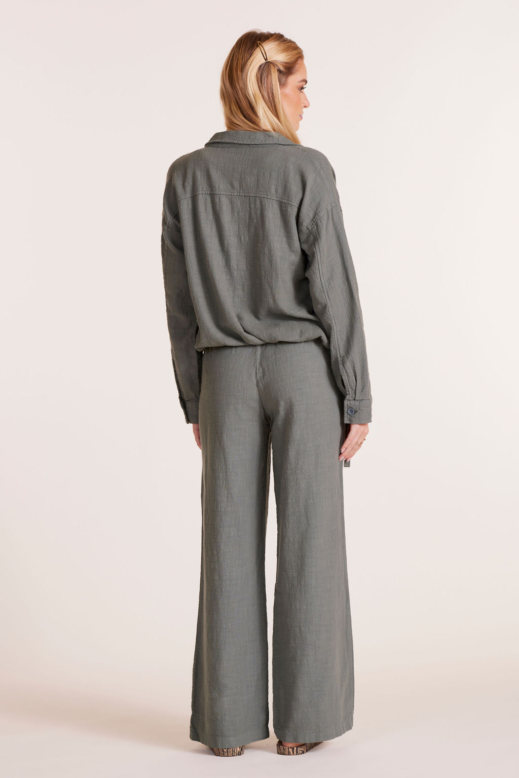 WIDE LEG TIE WAIST PANT